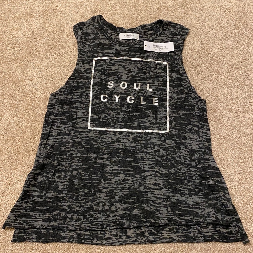 SoulCycle Black Burnout Tank size large (L) NWT